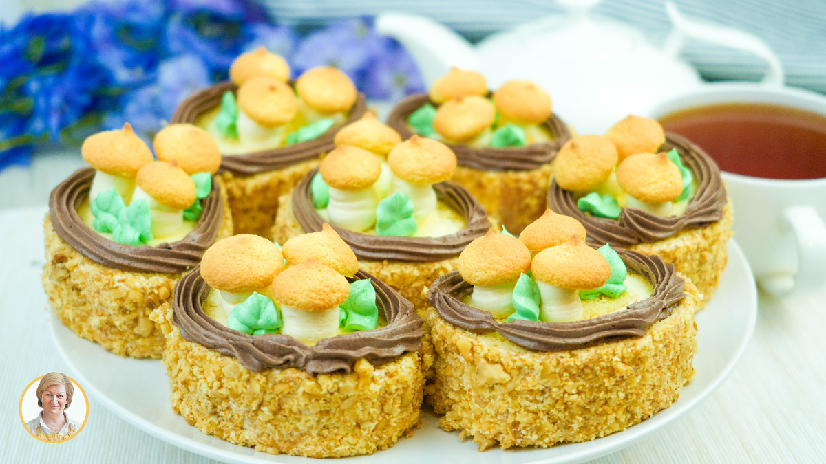 Пирожные «Пенёчки с грибочками»: нежность и вкус в каждом кусочке