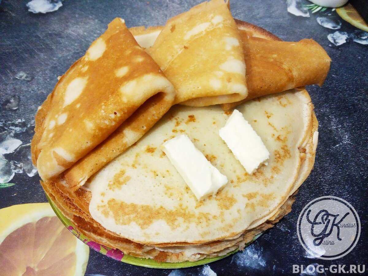 Кружевные блины с нежным сливочным маслом