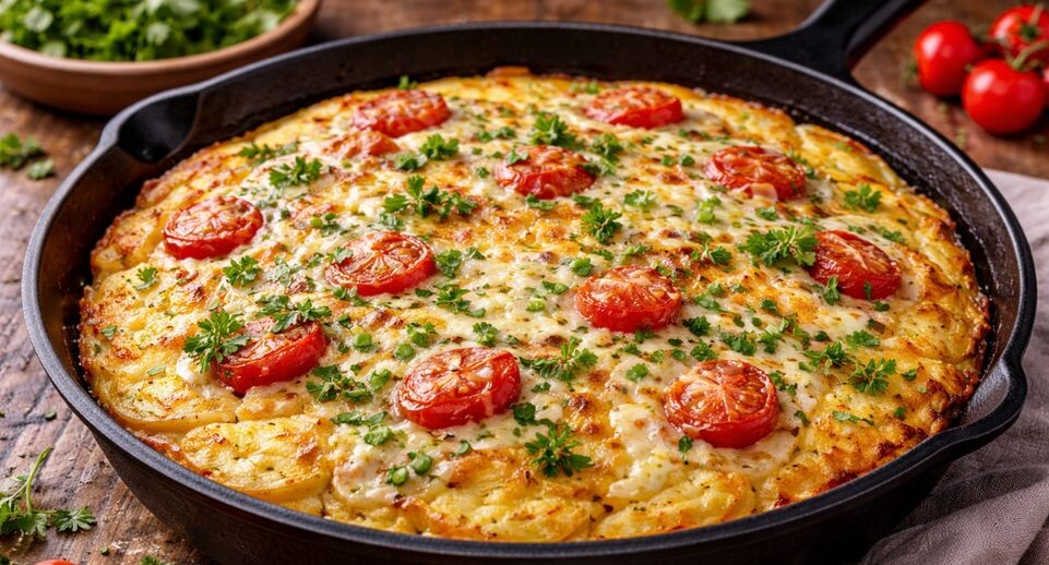Быстрый ужин из картофельного пирога на сковороде: вкусно и сытно