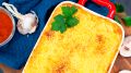 Ароматная запеканка с индейкой и шампиньонами